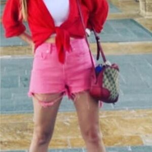 Stradivarius Pink Jean Shorts